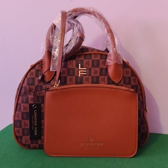 Brown London Fog Bowler Satchel - Picture 3 of 11